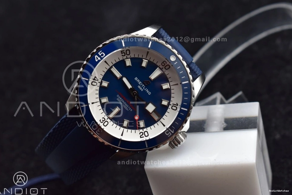 Contemporary Automatic A Blue Edition Best 1168 Dial SS Rubber SuperOcean Blue BLSF on 42 1:1 Strap 0428